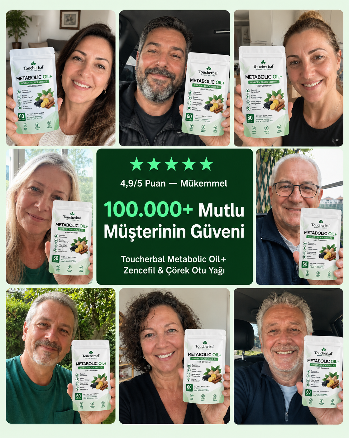 Toucherbal Metabolic Softgel Kapsülleri - Zencefil, Çörek Otu,Tarçın Kompleks